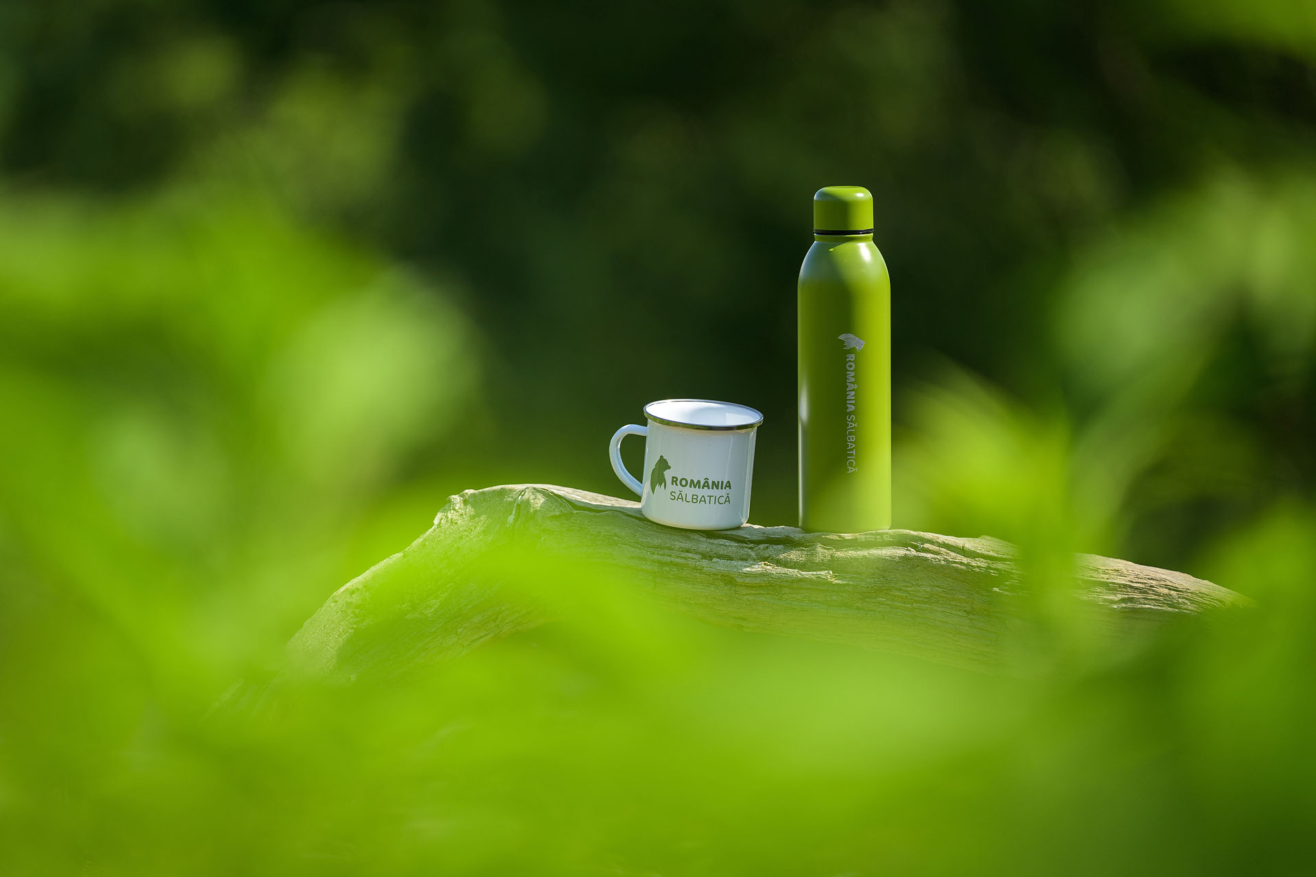 Cană metalică si Sticlă termoizolantă România Sălbatică